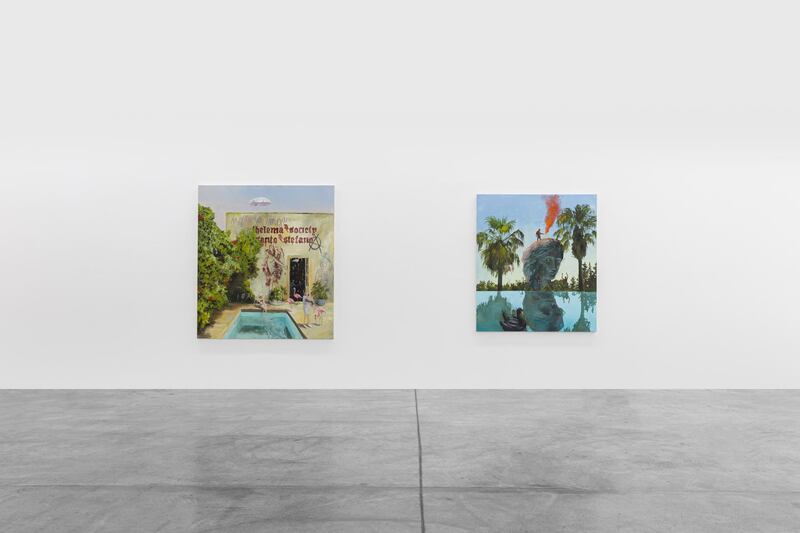 In this series, Mueller picks up from his previous work depicting an "anti-beach resort" called Beach Resort Tiberio. Photo by Anna Shtraus. Courtesy the artist and Carbon 12