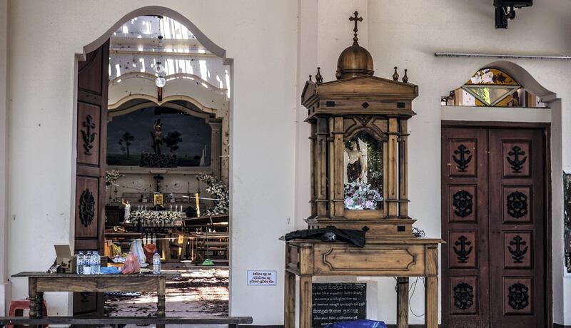 The front entrance to St Sebastian’s Church in Negombo, Sri Lanka, April 23, 2019. Jack Moore / The National. 