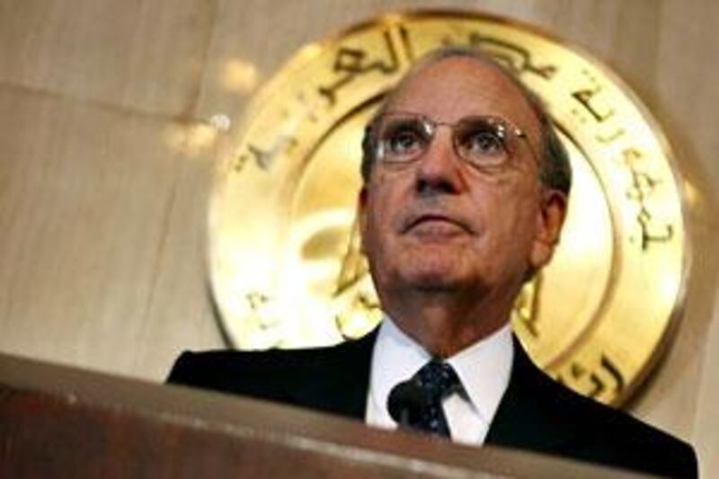 George Mitchell, the US envoy to the Middle East, in Cairo on Sunday before he arrived in Israel.