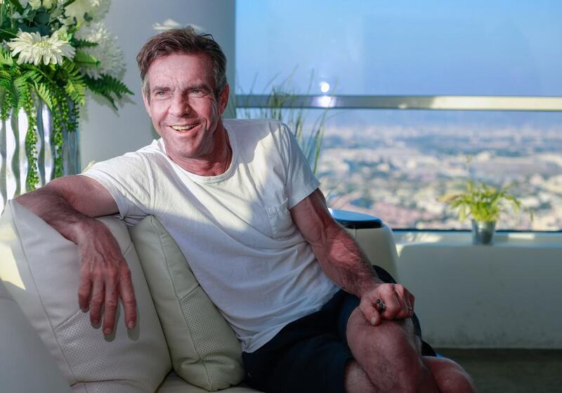 Dennis Quaid is in the UAE to play in the Dubai Celebrity Golf Tournament, which raises money for several charities. Victor Besa for The National