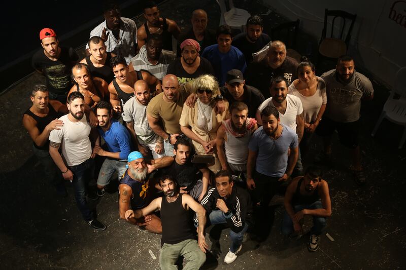 'Johar ... Up in the Air' being performed at Roumieh prison in Lebanon. Courtesy Patrick Baz / Catharsis