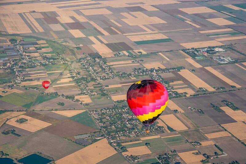 A hot air balloon during the second hot air balloon fiesta near Oroshaza, southeastern Hungary.  EPA