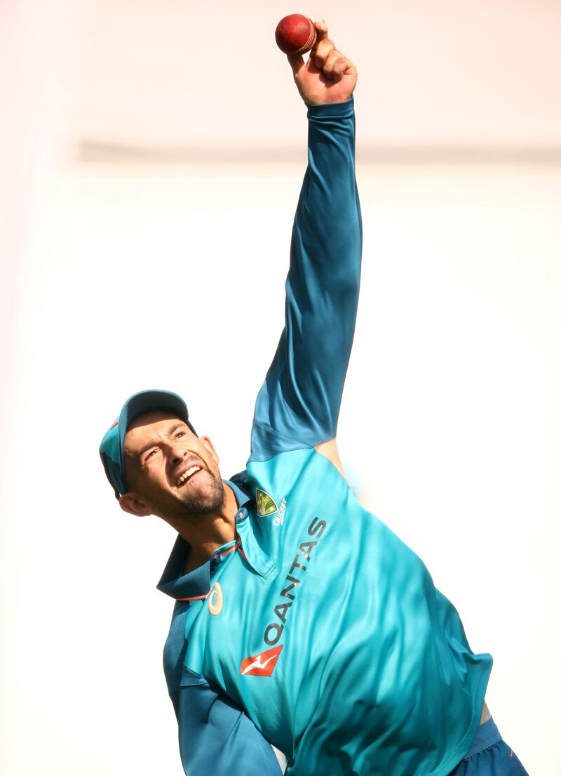 Spinner Ashton Agar during Australia's training session. Getty