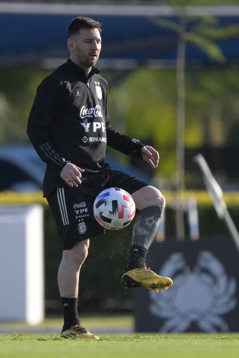 Argentina forward Lionel Messi controls the ball. AFP