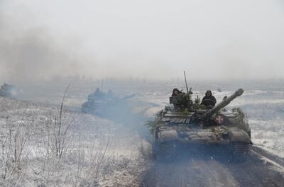 A military drill by the Ukrainian Armed Forces at a shooting range in Kharkiv region, Ukraine, on December 20. Handout via Reuters