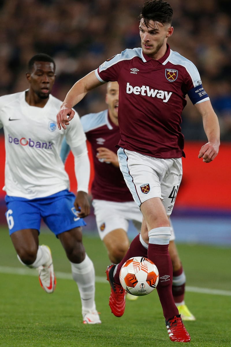 Declan Rice - 8: Player at top of his game at the moment. Puppet master pulling the strings from base of midfield, important interceptions and the heartbeat of West Ham’s win. AFP