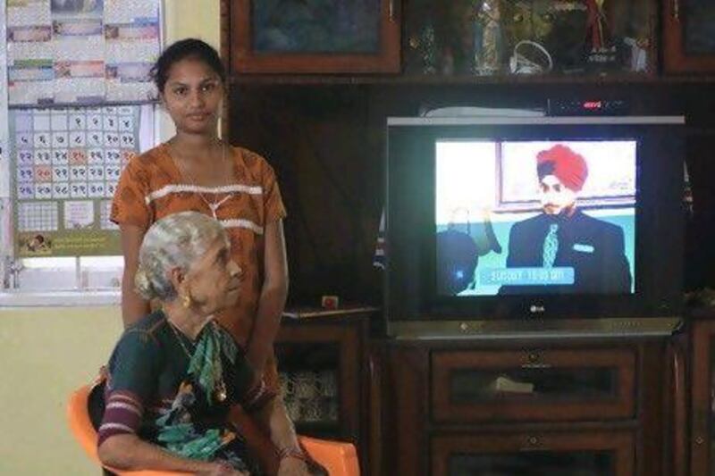 Alvina Agnel with Shanti Peter, her grandmother. Subhash Sharma for The National