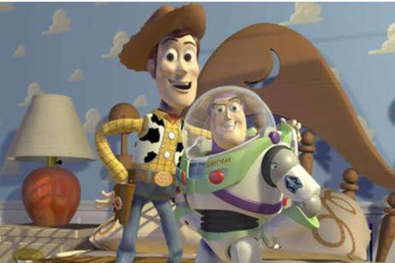 Woody, left, voiced by Tom Hanks and Buzz Lightyear, voiced by Tim Allen, are to hit the big screen for the third time.