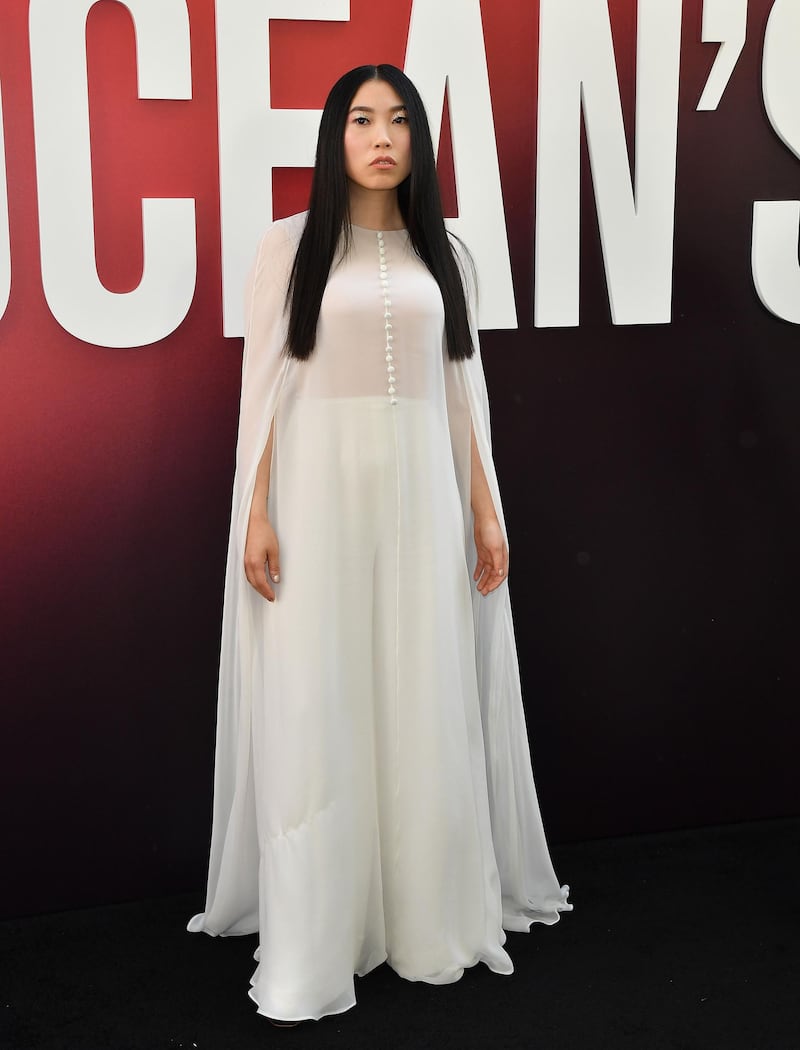 Nora Lum - who goes by the name Awkwafina - looks truly regal in this Reem Acra gown - the second Lebanese designer representing on this particular red carpet. AFP