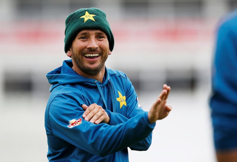 FILE PHOTO: Britain Cricket - Pakistan Nets - Edgbaston - 2/8/16  Pakistan's Yasir Shah shares a joke whilst he plays a game of football during nets  Action Images via Reuters / Paul ChildS/File Photo