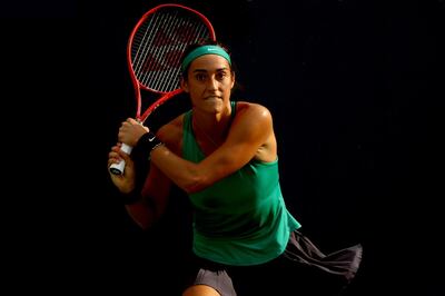 MASON, OH - AUGUST 14: Caroline Garcia of Frace plays Victoria Azarenka of Belarus during the Western & Southern Open at Lindner Family Tennis Center on August 14, 2018 in Mason, Ohio.   Matthew Stockman/Getty Images/AFP
== FOR NEWSPAPERS, INTERNET, TELCOS & TELEVISION USE ONLY ==
