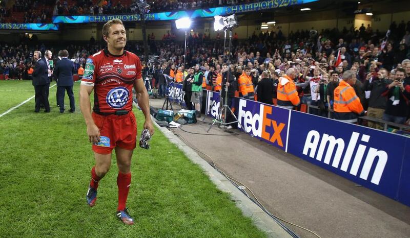  Jonny Wilkinson, the Toulon captain, walks off the pitch after playing his final game in the UK after their victory during the Heineken Cup Final between Toulon and Saracens at the Millennium Stadium on May 24, 2014 in Cardiff, United Kingdom. David Rogers/Getty Images