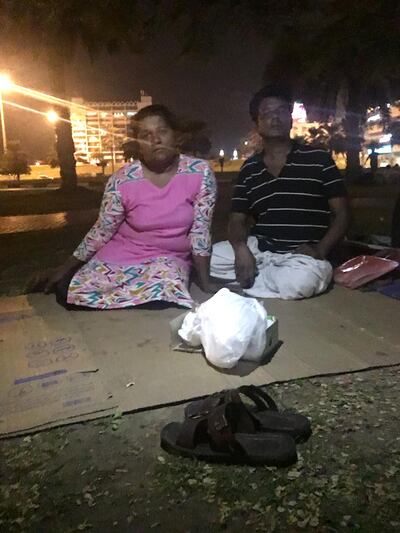 Renuka Sanjeewani and husband Anura Jayasurya pictured in Rolla Park, Sharjah, where they lived for two weeks