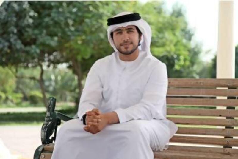 Majid Abdulla Al Hajri on campus at the American University of Sharjah. He is one of a growing number of Emiratis opting out of a free public education in favour of a private one. Lee Hoagland/The National