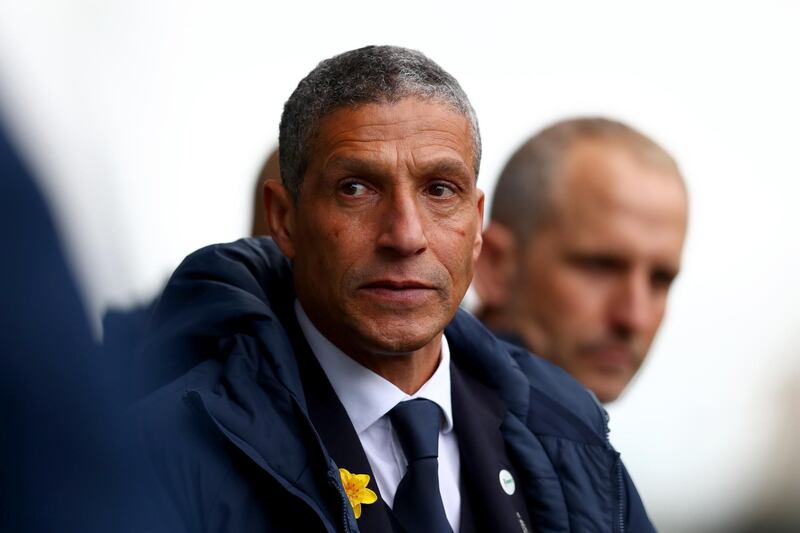 Brighton and Hove Albion 2 Southampton 1, Saturday, 7pm. A relegation six-pointer on the south coast. Brighton will be buoyed by their stunning comeback against Millwall to reach the FA Cup semi-finals, and Chris Hughton, pictured, will fancy his side moving closer to clinching Premier League survival here. Getty