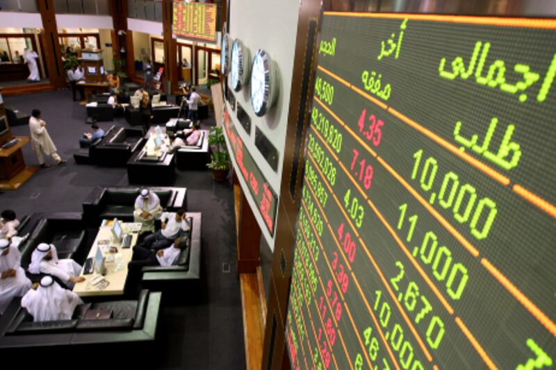 DUBAI, UNITED ARAB EMIRATES Ð Sep 16: Some of the traders at Dubai Financial Market in Dubai.  (Pawan Singh / The National)

 *** Local Caption ***  PS005- DFM.jpgPS005- DFM.jpg