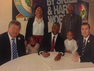 Ryan Nyambe signing for Blackburn Rovers.