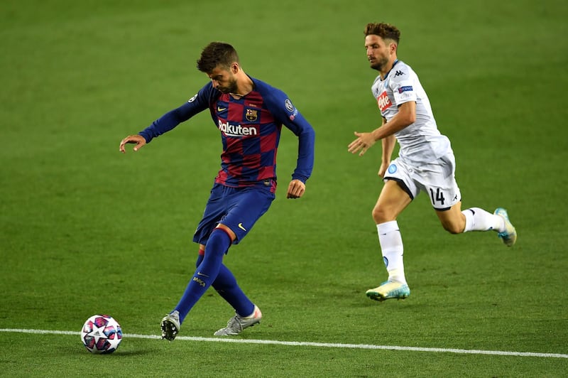 Gerard Pique – 7, Had a scary start when he inadvertently set up Mertens, who hit the post, but he made some vital interventions when Napoli pressed later. Getty Images