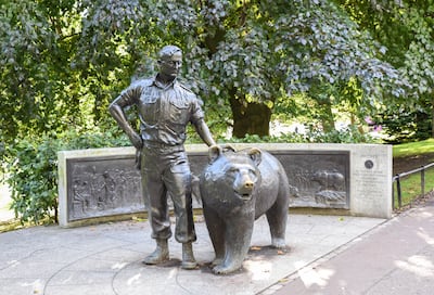 A memorial to the Syrian brown bear cub known as Wojtek. Ronan O'Connell for The National