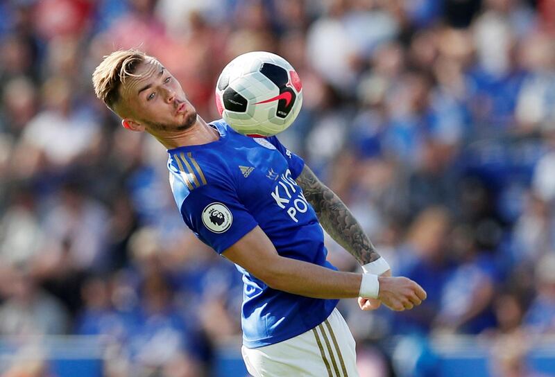 Soccer Football - Premier League - Leicester City v Tottenham Hotspur - King Power Stadium, Leicester, Britain - September 21, 2019  Leicester City's James Maddison in action         REUTERS/David Klein  EDITORIAL USE ONLY. No use with unauthorized audio, video, data, fixture lists, club/league logos or "live" services. Online in-match use limited to 75 images, no video emulation. No use in betting, games or single club/league/player publications.  Please contact your account representative for further details.