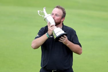 Republic Of Ireland's Shane Lowry celebrates winning the Claret Jug during day four of The Open Championship 2019 at Royal Portrush Golf Club. PRESS ASSOCIATION Photo. Picture date: Sunday July 21, 2019. See PA story GOLF Open. Photo credit should read: Richard Sellers/PA Wire. RESTRICTIONS: Editorial use only. No commercial use. Still image use only. The Open Championship logo and clear link to The Open website (TheOpen.com) to be included on website publishing.