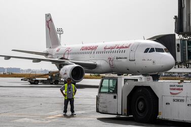 Tunisair's revenue fell by about 67 per cent in the first nine months of 2020 due to the coronavirus pandemic. AFP  