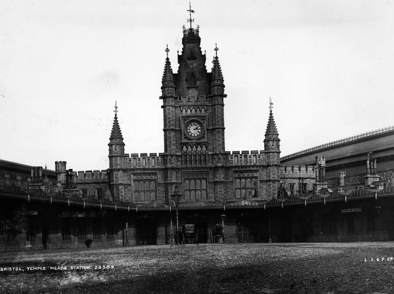Great Western Railway's Temple Meads Station in Bristol in 1890, designed by Isambard Kingdom Brunel