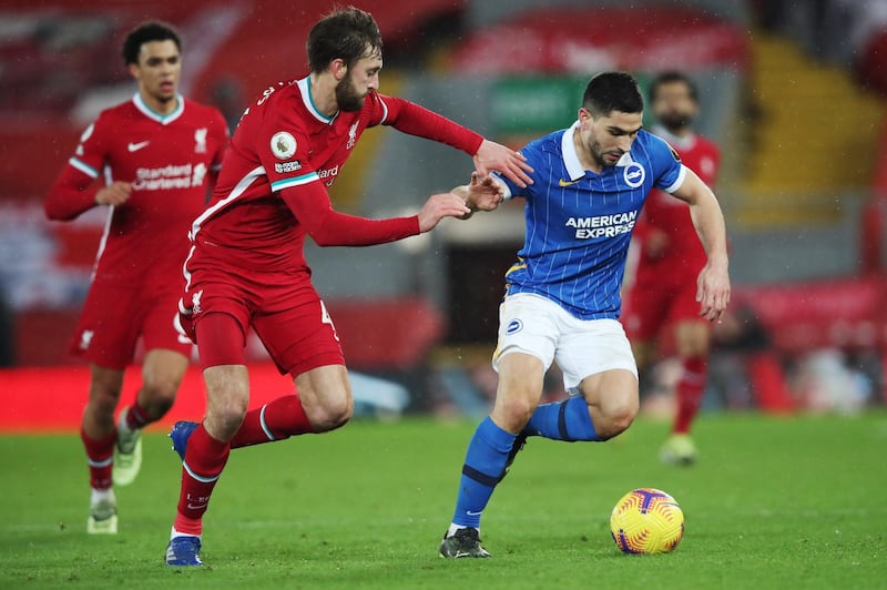 Neal Maupay - 7. The Frenchman held the ball up well and provided an outlet for an under-pressure defence. He was replaced by Connolly with seven minutes to go. Getty Images