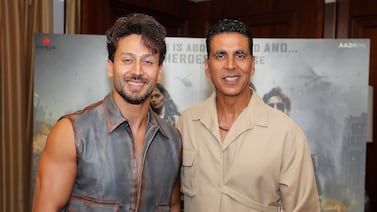 Bollywood stars Akshay Kumar and Tiger Shroff relished their time filming in Abu Dhabi. Pawan Singh / The National