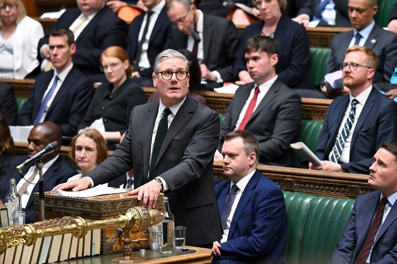 Leader of the Opposition Keir Starmer speaks in the UK House of Commons in London last week. AFP