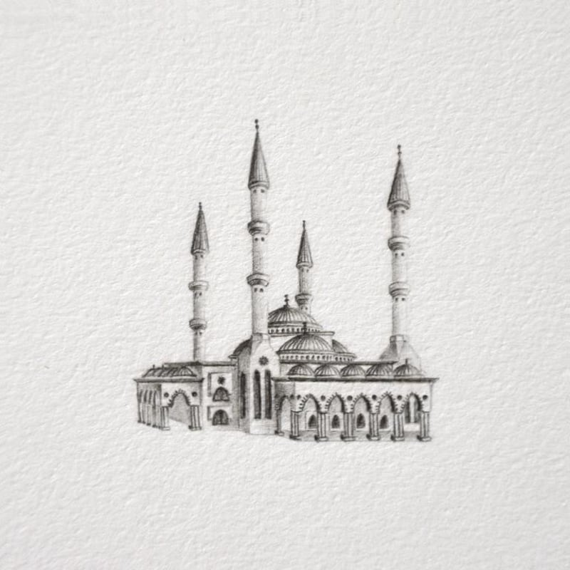 Al Farooq Omar Ibn Al Khattab Mosque by Emirati artist Mariam Abbas. Courtesy Mariam Abbas