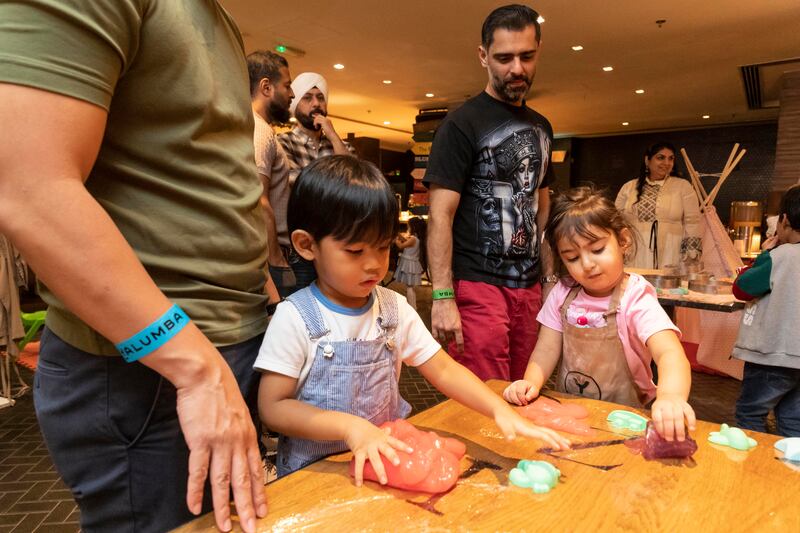 The slime table is a big draw for little ones at Yalumba's child-friendly brunch. All photos: Antonie Robertson / The National
