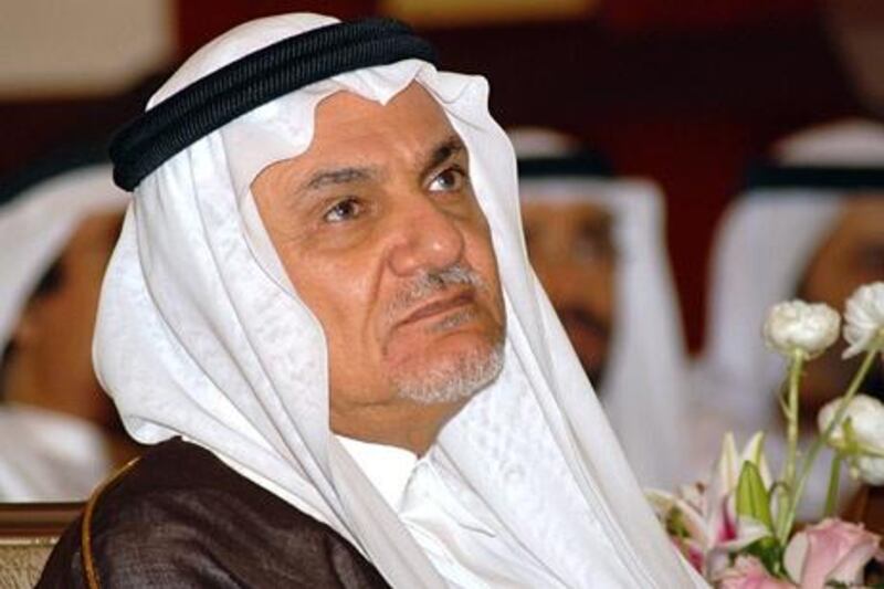 Prince Turki Al Faisal Bin Abdulaziz Al Saud, Chairman and Board of Directors of King Faisal Centre for Research and Islamic Studies in Saudi Arabia, attends the third day of the Arabian Gulf Security - Internal and External Challenges - Conference at the " Emirates Centre for Strategic Studies and Research" (ECSSR) in Abu Dhabi, United Arab Emirates  Wednesday, March 7, 2007.(AP Photo / Nousha Salimi).