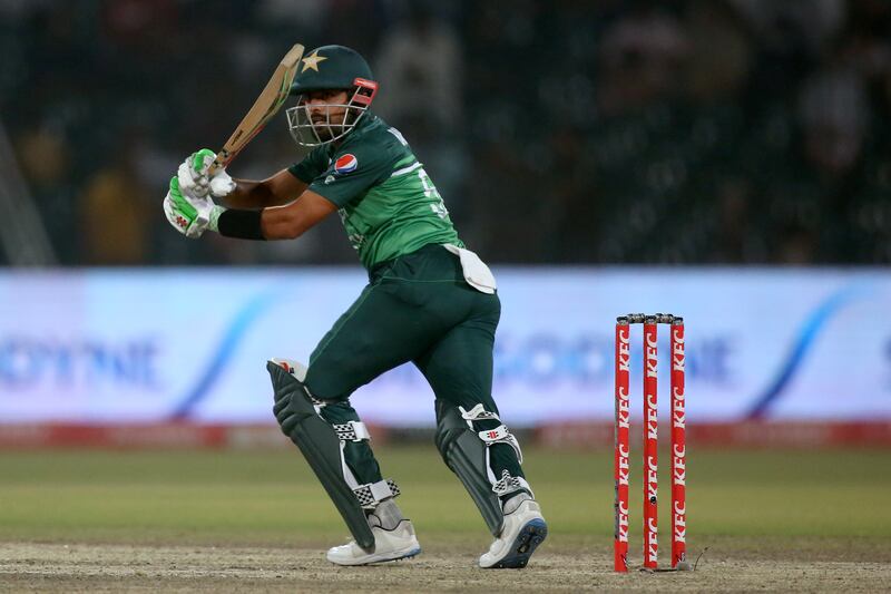 Pakistan's Babar Azam bats during the second ODI. AP 