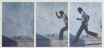 Hassan Sharif's 'Jumping No.1' (1983). Courtesy Gallery Isabelle van den Eynde