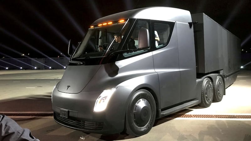 Tesla's new electric semi truck is unveiled during a presentation in Hawthorne, California, US, November 16, 2017.  Reuters