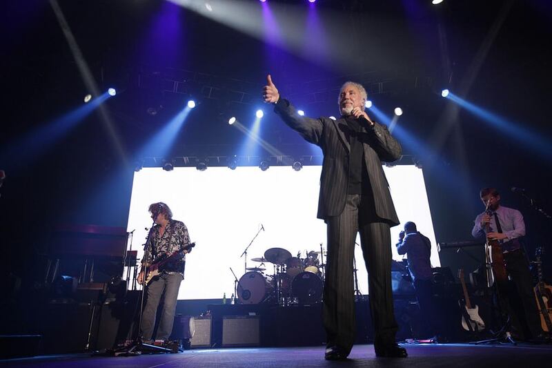 Tom Jones performs at the du Arena in Abu Dhabi on September 19, 2013. Sammy Dallal / The National