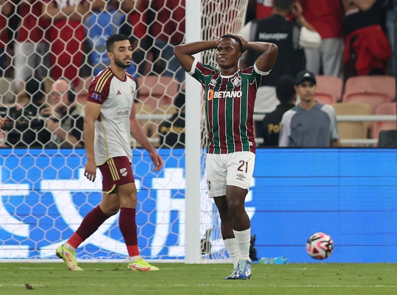 Fluminense's Jhon Arias reacts after a chance. Reuters