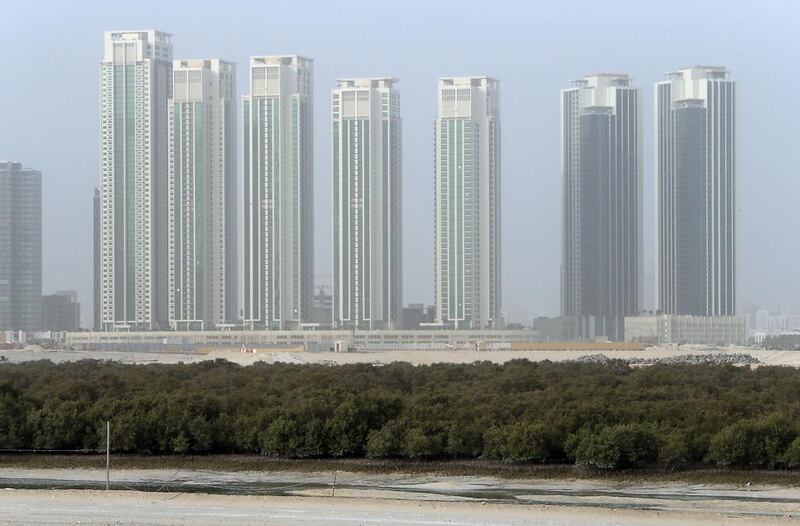 Reem Island in Abu Dhabi. Rental prices on the island have risen significantly according to new data. Ravindranath K / The National 