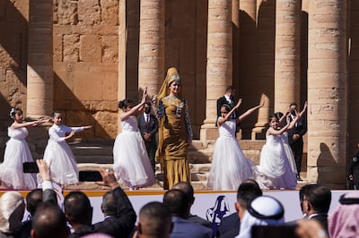 Former Miss Iraq Maria Farhad during a theatrical performance of The Sun Queen at the festival. Ismael Adnan for The National