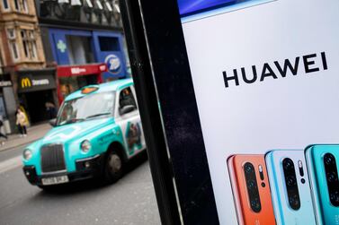 Huawei advert in London. UK telecoms operator said it discovered faults in Chinese firm's equipment. Reuters