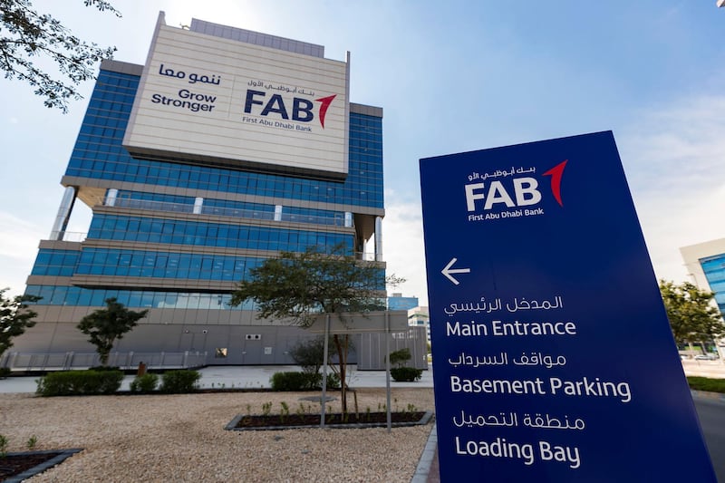 Abu Dhabi, United Arab Emirates - February 7th, 2018: FAB (First Abu Dhabi Bank) Head office - Business Park. Wednesday, February 7th, 2018. Twofour54, Abu Dhabi. Chris Whiteoak / The National