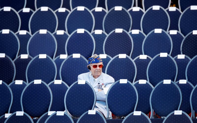 A war veteran is seen before a ceremony to mark the 75th anniversary of D-Day at the Normandy American Cemetery and Memorial in Colleville-sur-Mer, France. Reuters