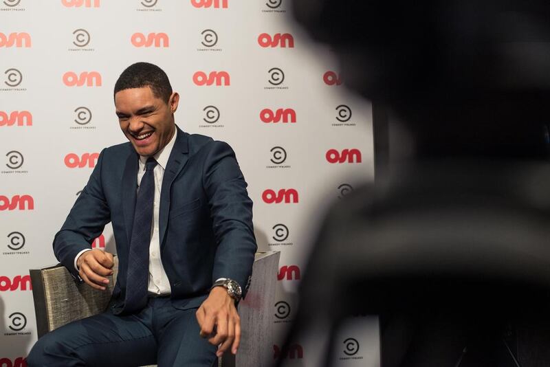 Trevor Noah, host of The Daily Show, during a press junket interview to launch the Comedy Central TV channel in the UAE under the OSN network. Alex Atack for The National  