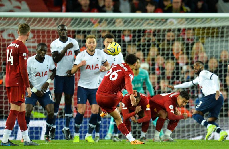 Right-back: Trent Alexander-Arnold (Liverpool) – Marauding. A dominant force on the right flank against Tottenham, surging forward and providing a host of fine crosses. EPA