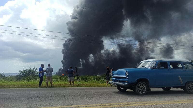 Cuba's presidency has said that 17 firefighters have gone missing. EPA 