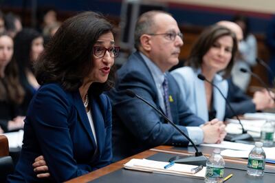 President of Columbia University Minouche Shafik testifies before a House Committee hearing on April 17 in Washington.  AP Photo