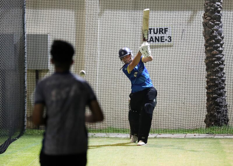 Rashid Atal bats in the nets.