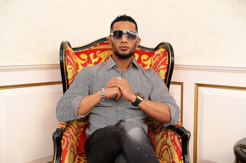 Mohamed Ramadan, considered the most famous and popular actor today in the Arab world, at the Palazzo Versace hotel in Dubai on July 8, 2021.