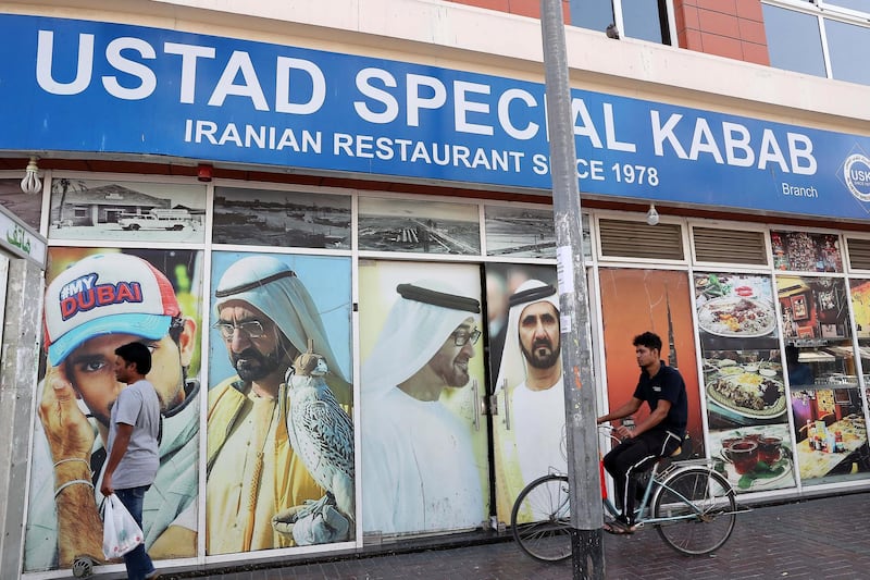 DUBAI , UNITED ARAB EMIRATES , January 9 ��� 2019 :- Outside view of the Ustad Special Kabab Iranian restaurant in Bur Dubai in Dubai. ( Pawan Singh / The National ) For News. Story by Nick Webster 